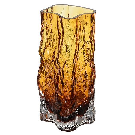 VASO DECOR DEGRADE VIDRO AMBAR 21x10CM