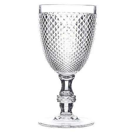 TACA VINHO  DIAMOND TRANSP EM ACRILICO 400ML - KENYA