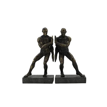 PORTA LIVROS EM RESINA HOMENS BRONZE 2 PCS - 14 cm