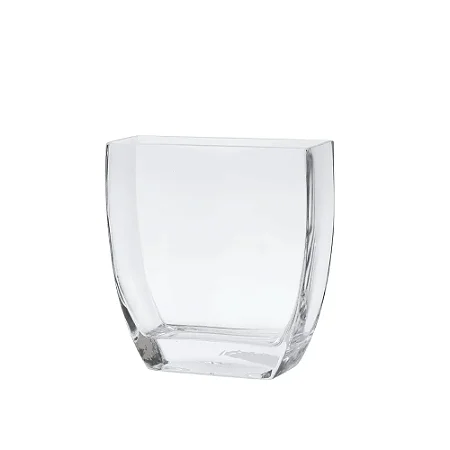 VASO DECORATIVO EM VIDRO TRANSPARENTE -  21cm