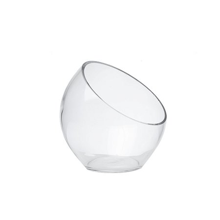 VASO DECORATIVO EM VIDRO TRANSPARENTE 18cm
