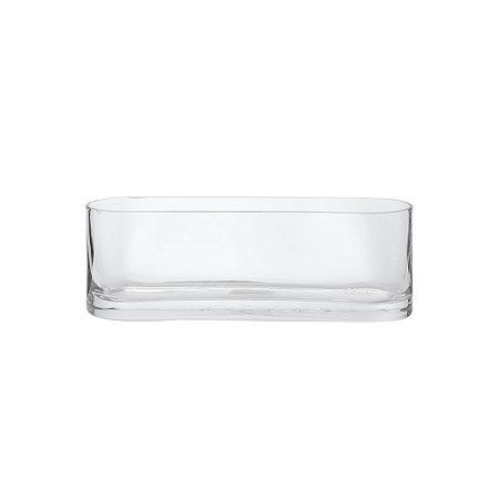 VASO DECORATIVO EM VIDRO TRANSPARENTE - 30cm