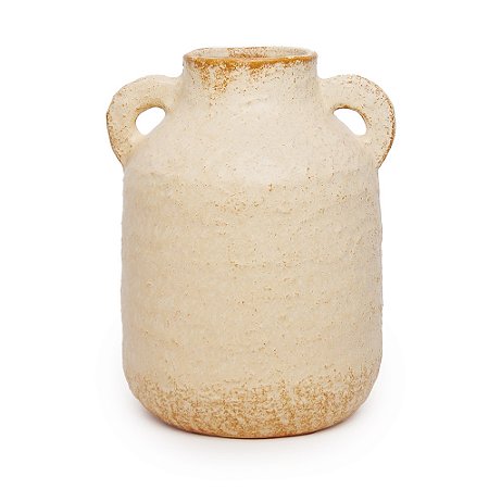 VASO CERAMICA BEGE COM ALCAS  25,5cm