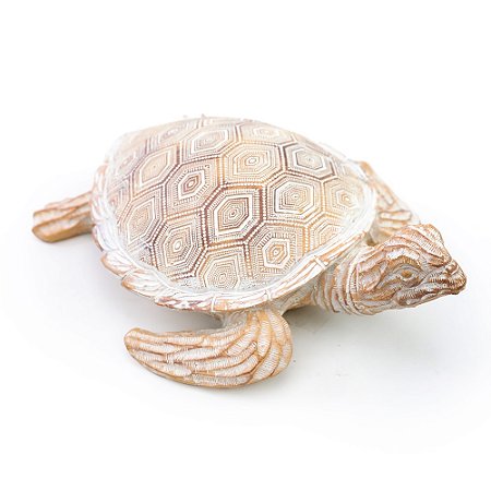 ESCULTURA DECORATIVA TARTARUGA EM RESINA 16,5CM