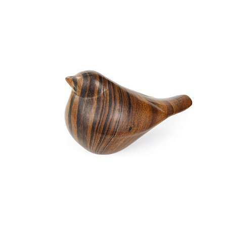 ESCULTURA DECORATIVO PASSARO CERAMICA ESTILO MADEIRA 16CM