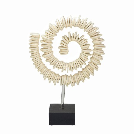 ESCULTURA DECORATIVA ABSTRATA EM MDF E RESINA  - 41,5CM