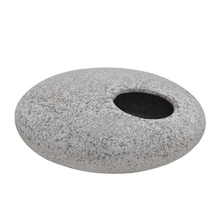 VASO DECORATIVO ORGANICO EM CERAMICA BR/CINZA - 10x18,5cm