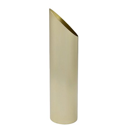VASO DECORATIVO EM ACO INOX NA COR DOURADO - 38,5cm