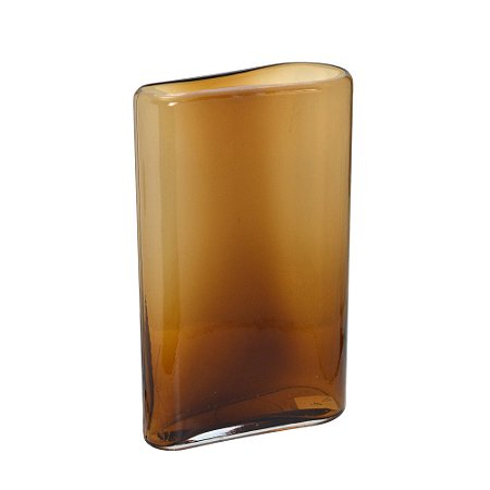 VASO DECORATIVO EM VIDRO NA COR AMBAR - 40cm