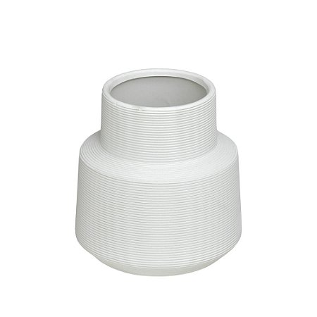 VASO DECORATIVO EM CERAMICA NA COR BRANCO - 16CM