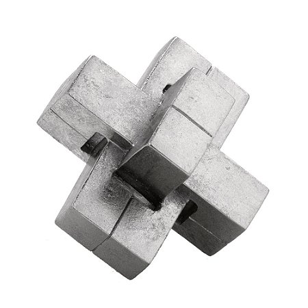 ESCULTURA DECORATIVA EM RESINA NA COR PRATA - 19x19CM