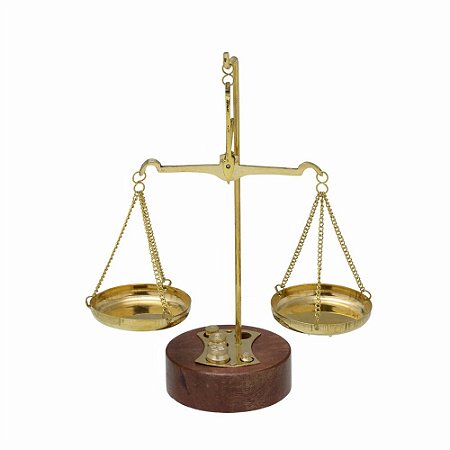 ESCULTURA BALANCA DA JUSTICA DECOR DOURADO 17,5cm