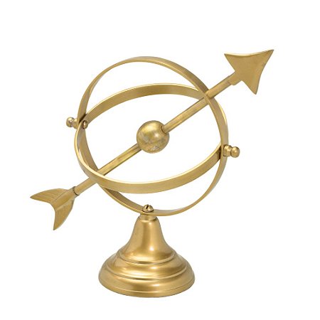 ESCULTURA DECORATIVA EM METAL NA COR DOURADO - 23cm