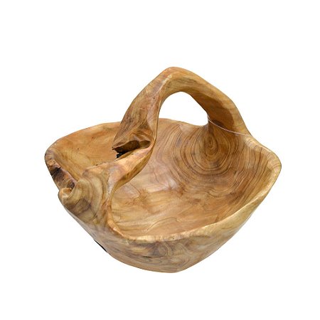 CENTRO DE MESA DECORATIVO EM MADEIRA COM ALÇA 21X28CM