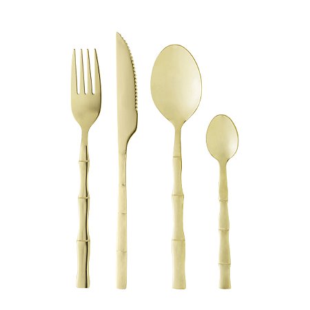 FAQUEIRO 16 PECAS DE ACO INOX BAMBU ELEGANT CHAMPANHE LYOR
