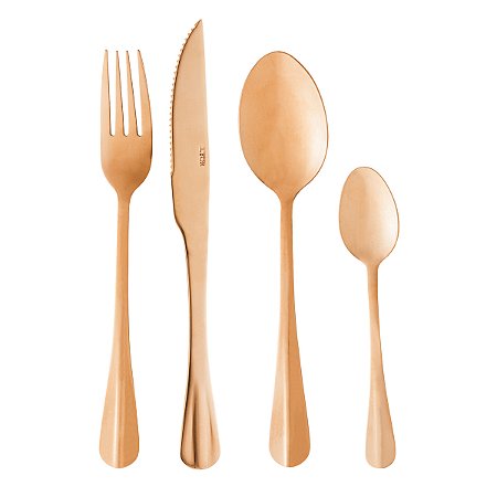 FAQUEIRO 24PC DE ACO INOX POSITANO ROSE LYOR