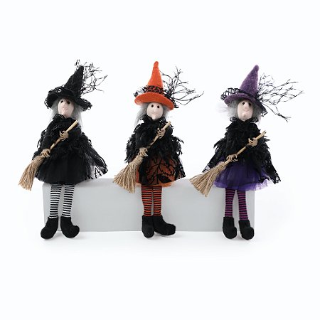 TRIO DE BRUXAS CELESTE, EVANORA E EDITH 28CM - HALLOWEEN