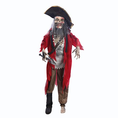 CAVEIRA PIRATA BARUKI 185CM C/SOM/LUZ/MOVIMENTO - HALLOWEEN