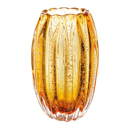 VASO DE VIDRO ITALY AMBAR 11CM X 17CM LYOR