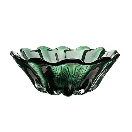 CENTRO DE MESA DE VIDRO ITALY VERDE 32CM X 13CM LYOR