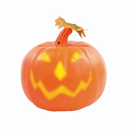 ABOBORA DECORATIVA SORRISO LUZ SOM C/ LED 20CM HALLOWEEN