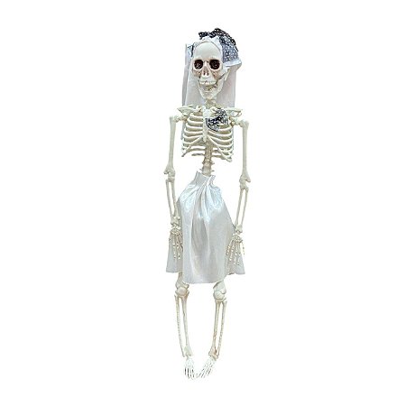 ESQUELETO DECORATIVO GRAVATA P/PENDURAR 40CM HALLOWEEN