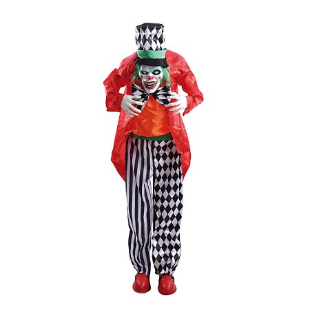 PALHACO JACK DECORATIVO SOM LUZ MOVIMENTO 160CM HALLOWEEN colocar video
