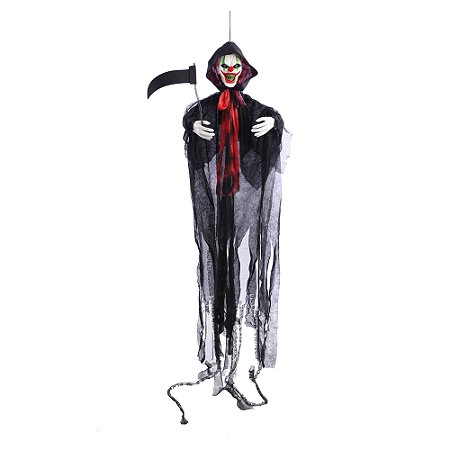 CAVEIRA DECOR CEIFADOR 135CM SOM LUZ MOVIMENTO HALLOWEEN