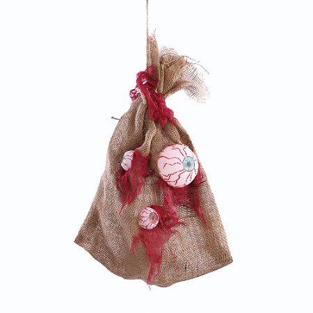 SACO C/ OLHOS DECOR LUZ SOM MOVIMENTO 53CM HALLOWEEN