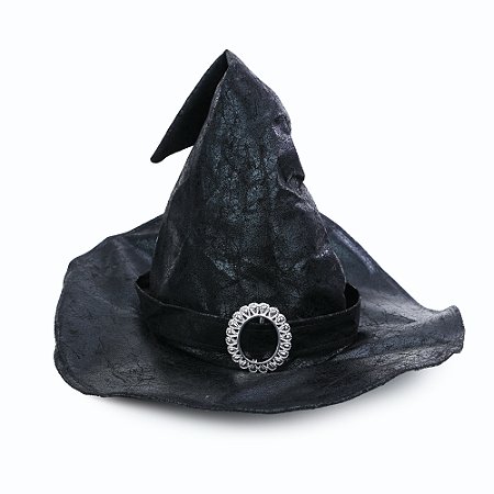 CHAPEU LUXO PRETO DECORATIVO HALLOWEEN - 38CM