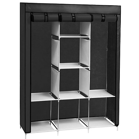GUARDA ROUPAS DESMONTAVEL MOBILIS PRETO 130cm x 45cm x 170cm