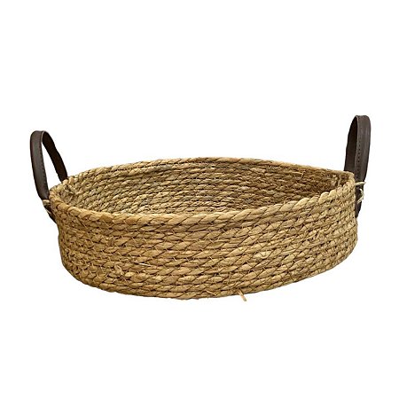 CESTO BANDEJA DECORATIVO PARACANAS NATURAL 30X30X7CM