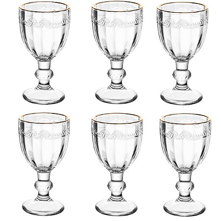 TACA DE LICOR DE CRISTAL ECO C/ FIO OURO IMPERIAL 50ML LYOR