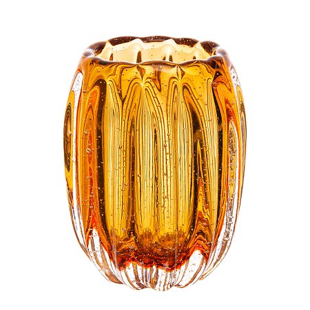 VASO DE VIDRO ITALY AMBAR 11CM X 10CM X 13CM - WOLFF