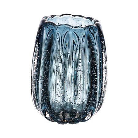 VASO DE VIDRO ITALY AZUL 11CM X 10CM X 13CM - WOLFF