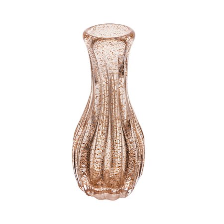 VASO DE VIDRO ITALY DOURADO 8CM X 18CM - WOLFF