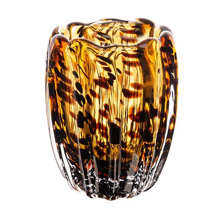 VASO DE VIDRO ITALY LEOPARDO 9CM X 12CM - WOLFF