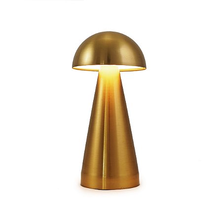LUMINARIA DECORATIVA COGUMELO DE MESA USB METAL DOUR 21CM