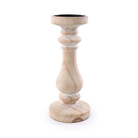 CASTICAL DECORATIVO EM MADEIRA NATURAL 12X28X12CM