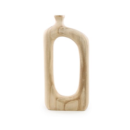 VASO DECORATIVO MADEIRA NATURAL 40X20X5CM