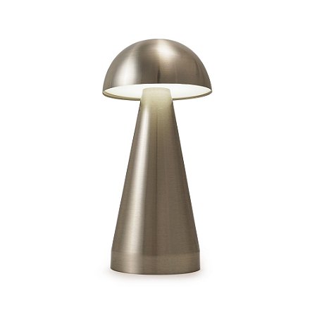 LUMINARIA DE MESA USB METAL PRATA COM LED 20CM