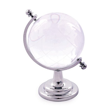 GLOBO TERRESTRE DECORATIVO CRISTAL INCOLOR 6X7X9,5CM