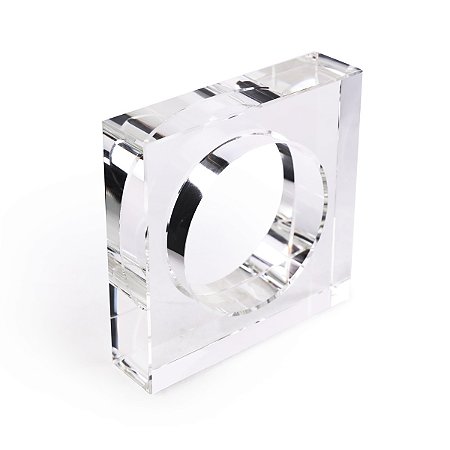 ESCULTURA CIRCULO EM CRISTAL DECORATIVA INCOLOR 3X12X12CM