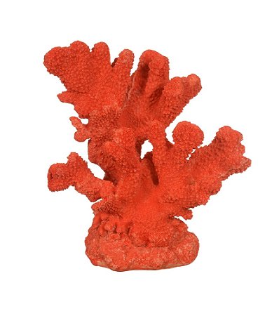 ESCULTURA CORAL DECOR POLIRESINA VERMELHO 22,5cm (FLORARTE)