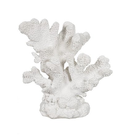 ESCULTURA CORAL DECOR POLIRESINA BRANCO 22,5cm (FLORARTE)