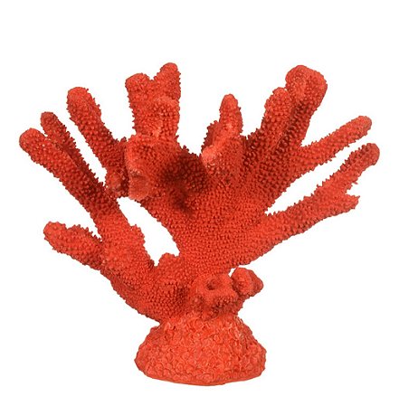 ESCULTURA CORAL DECOR POLIRESINA VERMELHO 30cm (FLORARTE)