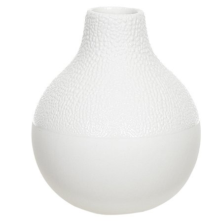 VASO DECORATIVO EM CERAMICA BRANCO  9X7,5X7,5cm FLORARTE
