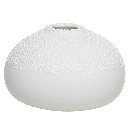 VASO DECORATIVO CERAMICA BRANCO 6,3X9,3X8,8cm FLORARTE
