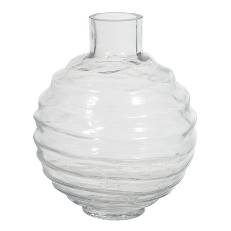VASO DECORATIVO VIDRO TRANSPARENTE 24,5CMX21CM FLORARTE