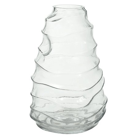 VASO DECORATIVO VIDRO INCOLOR 30CMX19,5CM FLORARTE